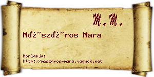 Mészáros Mara névjegykártya