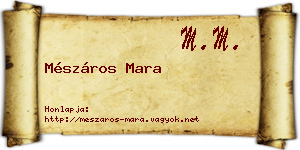 Mészáros Mara névjegykártya